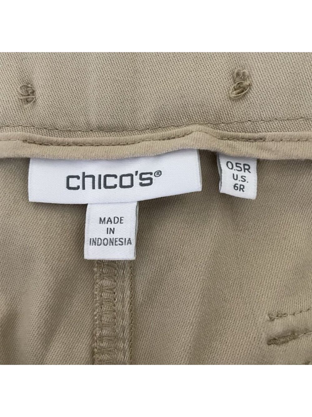Chico's Pants 0.5R US Size 6R High Waisted Tan Trousers Wide leg Utility Safari - Picture 8 of 10